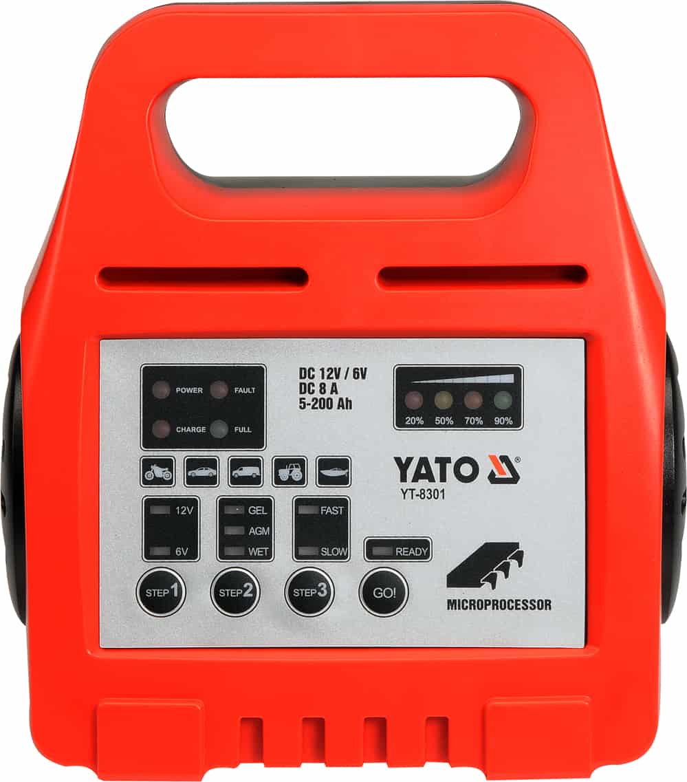 Зарядное устройство 6/12В 8А 5-200Aч YATO YT8301